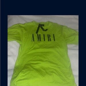 AMIRI Neon Yellow-Green Logo T-Shirt
